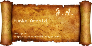 Hunka Arnold névjegykártya