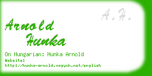 arnold hunka business card